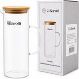 Barotti DMR-9039 Cam Sürahi ve Borosilikat 1200ML Bambu Kapaklı - 12'li Paket