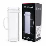 Barotti DMR-9793 Cam Sürahi ve Borosilikat 1200ML Cam Kapaklı Çizgili Desen - 12'li Paket