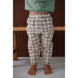 Barrel Krem Beyaz Ekoseli Havuç Kesim Pantolon - Krem - Beyaz - 2 - 3 Yaş