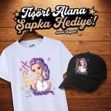 BarsDepo Huntrix Baskılı Tişört + Şapka Hediyeli Set | Premium Kalit - Beyaz - 2XL