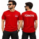 BarsDepo Türkiye Atatürk Imzalı Özel Tasarım Tişört Forma | % 100 Pamuk - 12 - 13 Yaş - Kırmızı