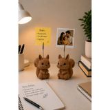 Barstech Örgü Desenli Sincap Not-Fotoğraf Tutucu Ofis & Çocuk Odası Aksesuarı Masa Süsü ( 1 Adet )
