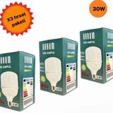 Barum 30 W E-27 Duy 3 Adet 8000K 2250 lm Tasarruflu Torch Led Ampul