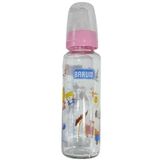 Barum Cam Leylekli Teren Desenli Pembe 250 ml Bebek Biberon