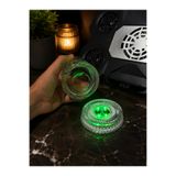 BARUTSTORE BRT 360° Dönen Viski Bardağı ve RGB LED Işıklı Altlık – Premium Kristal Desenli
