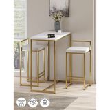 Barvia Bar Masası Gbb - 01 2'li Bar Masa Takımı - Altın - Beyaz