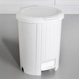 Bas Aç Kapaklı Çöp Kovası - Click Kapak Pedallı Çöp Kovası Banyo Mutfak Çöp Kovası 12 Litre Beyaz