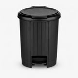 Bas Aç Mekanizmalı Pedallı Çöp Kovası, Banyo ve Mutfak İçin Çok Amaçlı Plastik Çöp Kutusu, Renk Varyasyonlu Pratik Ev Tipi Atık Kovası (Siyah)