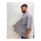 Bas Body FitnessWear Battal Büyük Beden Füme Beyaz 10 Xl’e Kadar Polo Yaka Bol Geniş Beden Kısa Kol Tişört