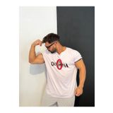 Bas Body FitnessWear V Yaka Toz Pembe Kırık Beyaz Rengi Olympia Baskılı Latiklikol Oversize Kesim Fitness Spor Tişört