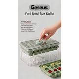 Bas-Çıkar Buz Kalıbı 56 Adet Buz Kapasiteli Kapaklı Saklama Kutulu