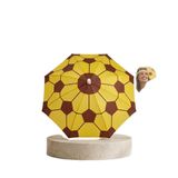 Baş Şemsiyesi 50 cm Çap, Sarı-Kahverengi Desenli