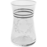 Başak 42361 Heybeli Selvi(Platin) Dekor 12 Adet Çay Bardağı - Beyaz - 170 ml