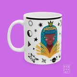 Başak Burcu Virgo Astroloji Temalı Özel Çizim Tasarım Hediyelik Porselen Kahve Kupası - Beyaz - 325 ml