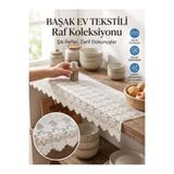 Başak Ev Tekstili 23 Cm Krem PVC Dantel Raf Örtüsü Dolap İçi Örtü Runner