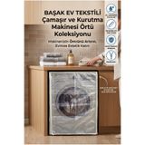 Başak Ev Tekstili Beyaz Çizgi Desenli Şeffaf PVC Çamaşır Makinesi Örtüsü – Su Geçirmez, Dayanıklı ve Su ve Toza Karşı Koruyucu