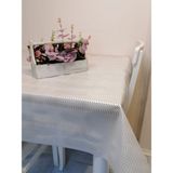 Başak Ev Tekstili Beyaz Ithal Pvc Muşamba - Desenli Silinebilir Masa Örtüsü - 140 x 160 cm
