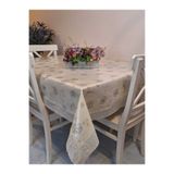 Başak Ev Tekstili Dantel Kenarlı 120x150 cm PVC Muşamba Silinebilir Çiçek Desenli Masa Örtüsü