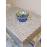 Başak Ev Tekstili Elyaflı Pvc Muşamba - Desenli Silinebilir Masa Örtüsü - 100 x 140 cm - Gri