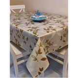 Başak Ev Tekstili Elyaflı Pvc Muşamba - Desenli Silinebilir Masa Örtüsü - 130 x 150 cm - Bej