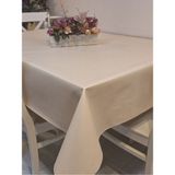 Başak Ev Tekstili Elyaflı Pvc Muşamba - Desenli Silinebilir Masa Örtüsü - 140 x 140 cm - Bej