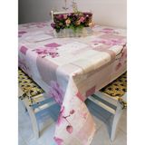 Başak Ev Tekstili Elyaflı Pvc Muşamba - Desenli Silinebilir Masa Örtüsü - 140 x 140 cm - Pembe