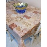 Başak Ev Tekstili Elyaflı Pvc Muşamba - Desenli Silinebilir Masa Örtüsü - 140 x 160 cm - Kahve