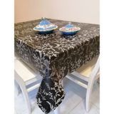 Başak Ev Tekstili Elyaflı Pvc Muşamba - Desenli Silinebilir Masa Örtüsü - 140 x 160 cm - Siyah