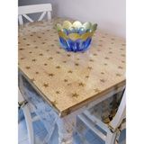 Başak Ev Tekstili Elyaflı Pvc Muşamba - Desenli Silinebilir Masa Örtüsü - 140 x 180 cm - Bej