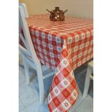 Başak Ev Tekstili Elyaflı Pvc Muşamba - Desenli Silinebilir Masa Örtüsü - 140 x 200 cm - Kırmızı