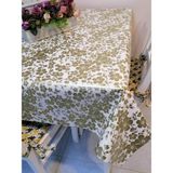 Başak Ev Tekstili Elyaflı Pvc Muşamba - Desenli Silinebilir Masa Örtüsü - 140 x 220 cm - Gold