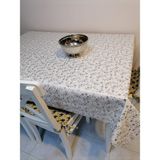 Başak Ev Tekstili Elyaflı Pvc Muşamba - Desenli Silinebilir Masa Örtüsü - 140 x 220 cm - Gri