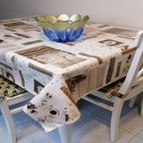 Başak Ev Tekstili Elyaflı Pvc Muşamba - Desenli Silinebilir Masa Örtüsü - 140 x 240 cm - Beyaz