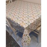Başak Ev Tekstili Elyaflı Pvc Muşamba - Desenli Silinebilir Masa Örtüsü ( Bej) - 140 x 280 cm