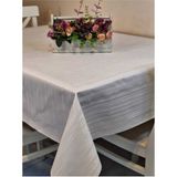 Başak Ev Tekstili Elyaflı Pvc Muşamba - Desenli Silinebilir Masa Örtüsü ( Beyaz) - 130 x 150 cm
