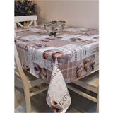 Başak Ev Tekstili Elyaflı Pvc Muşamba - Desenli Silinebilir Masa Örtüsü ( Kahve) - Kahverengi - 140 x 240 cm