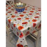 Başak Ev Tekstili Elyaflı Pvc Muşamba - Desenli Silinebilir Masa Örtüsü - Turuncu - 140 x 280 cm