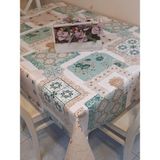 Başak Ev Tekstili Elyaflı Pvc Muşamba - Desenli Silinebilir Masa Örtüsü ( Yeşil ) - 140 x 280 cm