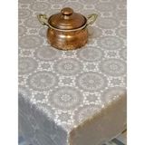 Başak Ev Tekstili Gri Ithal Pvc Muşamba - Desenli Silinebilir Masa Örtüsü - 140 x 180 cm