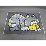 Başak Ev Tekstili Modern Dijital Baskılı Kaydırmaz Taban 40X60 cm Paspas - Balkon, Mutfak ve Kapı Önü - Gri