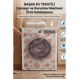 Başak Ev Tekstili Pembe Çiçek Desenli Şeffaf PVC Çamaşır Makinesi Örtüsü – Su Geçirmez, Dayanıklı ve Su ve Toza Karşı Koruyucu