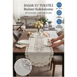 Başak Ev Tekstili PVC Dantel Görünümlü Sehpa Örtüsü ve Runner 80x40 cm Silinebilir Dekoratif Servislik
