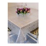 Başak Ev Tekstili(1202) GÜMÜŞ İTHAL PVC MUŞAMBA - DESENLİ SİLİNEBİLİR MASA ÖRTÜSÜ GÜMÜŞ-140 x 140