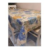 Başak Ev Tekstili(2239) Elyaflı Pvc Muşamba - Desenli Silinebilir Masa Örtüsü (MAVİ) Mavi-140 x 140
