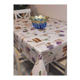 Başak Ev Tekstili(3996) Elyaflı Pvc Muşamba - Desenli Silinebilir Masa Örtüsü Mavi-130 x 150