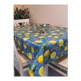 Başak Ev Tekstili(4083) Elyaflı Pvc Muşamba - Desenli Silinebilir Masa Örtüsü MAVİ-140 x 140