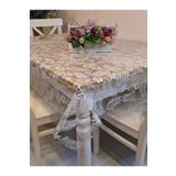Başak Ev Tekstili(4115) Şeffaf 0.018 Mm Pvc Muşamba - Desenli Silinebilir Şeffaf Masa Örtüsü ŞEFFAF-140 x 260