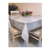 Başak Ev Tekstili(4171) Şeffaf 0.018 Mm Pvc Muşamba - Desenli Silinebilir Şeffaf Masa Örtüsü Beyaz Gri-100 x 140