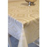 Başak Ev Tekstili(4347) Ithal Pvc Muşamba - Desenli Silinebilir Masa Örtüsü Krem-140 x 160