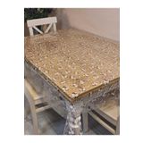 Başak Ev Tekstili(900) Şeffaf 0.018 Mm Pvc Muşamba - Desenli Silinebilir Şeffaf Masa Örtüsü Şeffaf-100 x 140